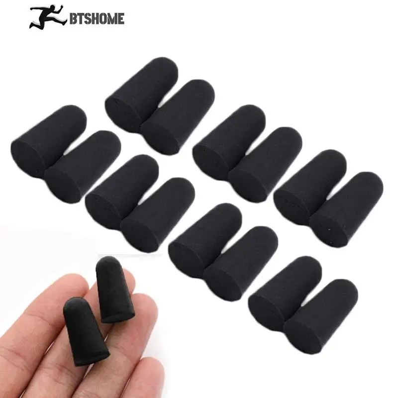 

20PCS/10Pairs Black Travel Sleep Noise Prevention Earplugs Noise Reduction For Travel Sleeping Soft Tapered Foam Ear Plugs