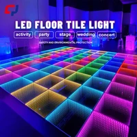 Hot Sell LED 3D Dance Floor Portable RGB Tempered Glass Lighted   Wedding Dance Floors Stage Lighting For DJ Disco Party Show 1