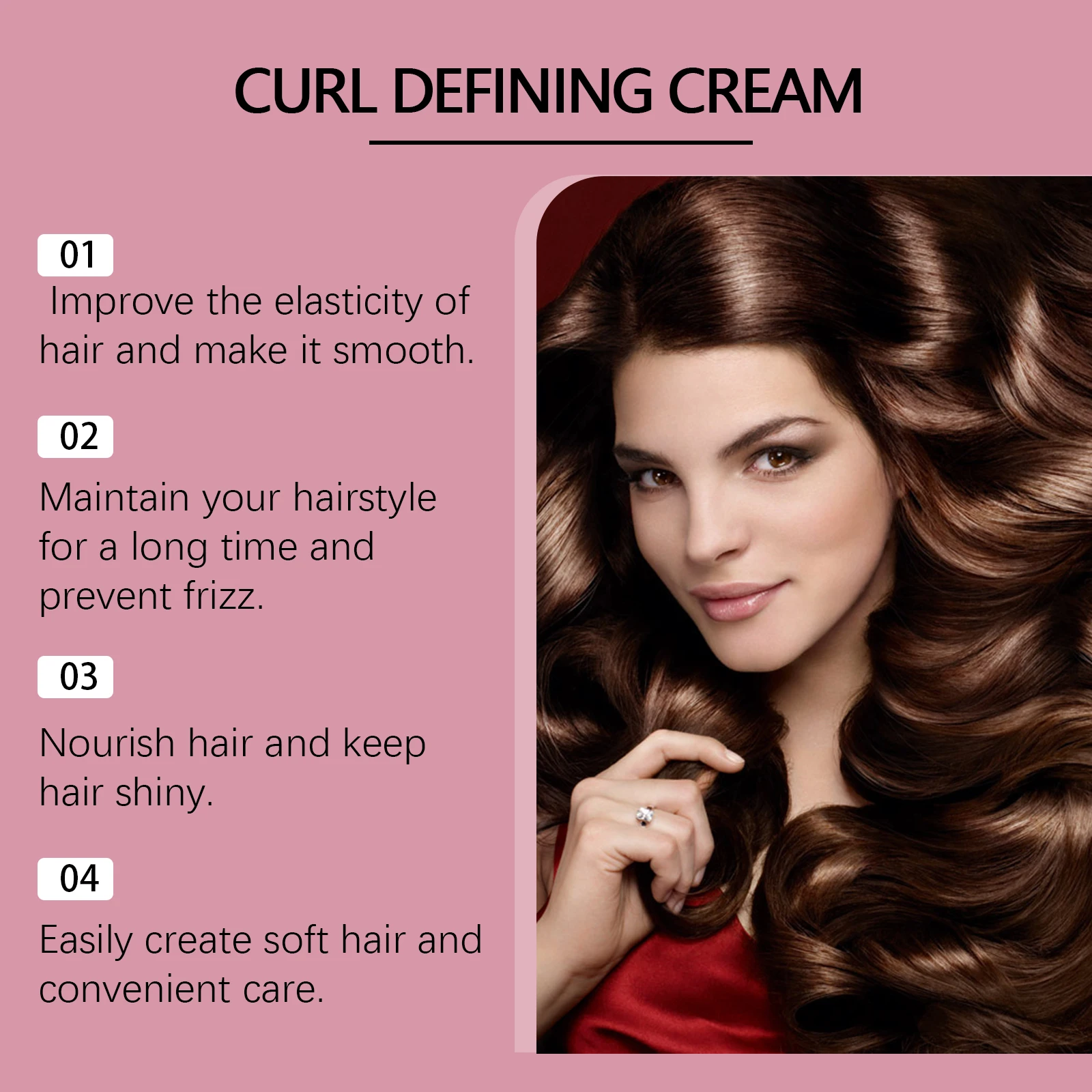Coconut Oil Hair Curling Cream Curl Enhancer Booster Moisturize Soften Defining Curls Anti-Frizz Elastin Fluffy Styling Hair Wax