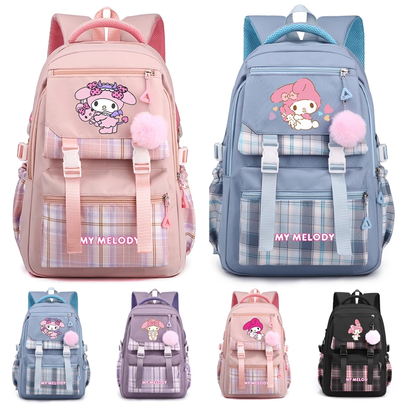 

Kawaii Sanrio Melody Backpack for girl boy Anime Printed Bookbag Women Bag Student Teenager Children Knapsack Schoolbag Rucksack