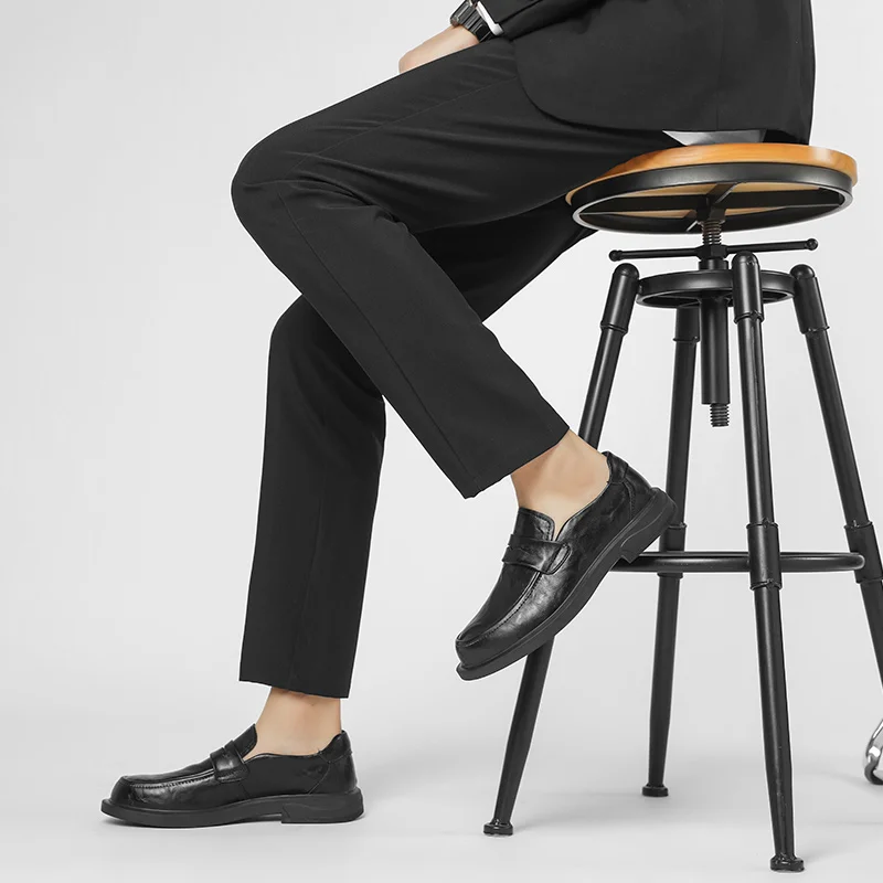 2023 Fashion New Men's Business Dress Shoes Lace Up Work Shoes Men's Genuine Leather Shoes Park Walking Shoes Free Delivery