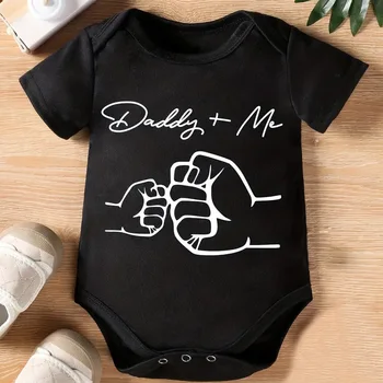 Newborn Baby Romper – Daddy & Me Cartoon Short Sleeve Bodysuit