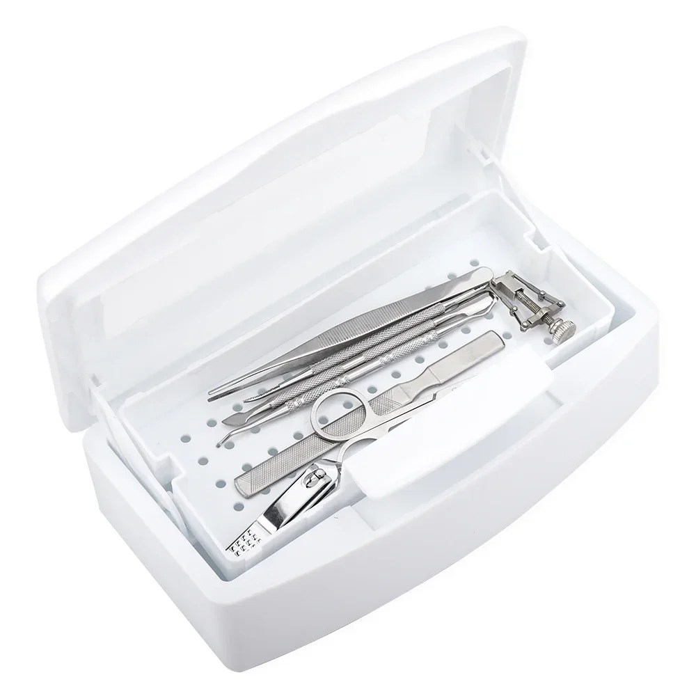 Nail Tool Sterilizer Manicure Tool Disinfection Box Nail Tools Cleaner Nail Sterilizer Tray Disinfection Box