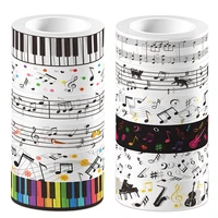 12Pcs Piano Keys Washi Tape School Supplies Masking Tape Musical Notes Cinta Adhesiva Decorativa Diary Scrapbooking Supplies 2