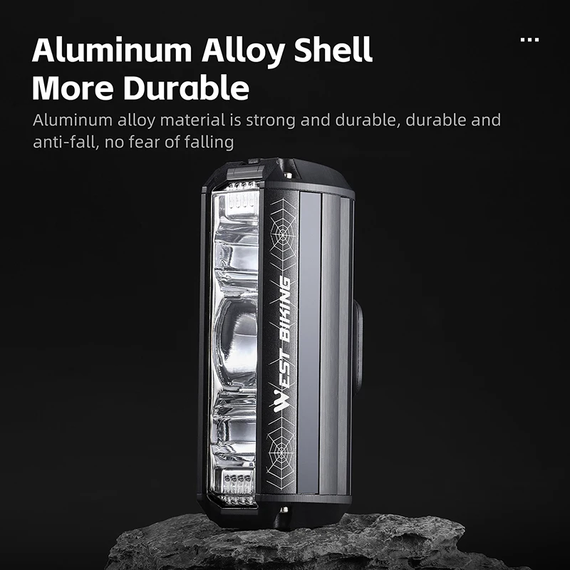 WEST BIKING High Brightness Bicycle Light 1750 Lumen IPX4 Waterproof Type-C Charging Cycling LED Flashlight MTB Road Bike Light