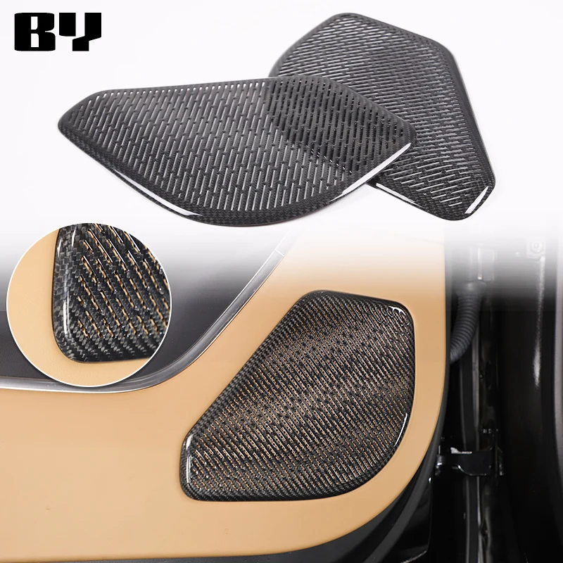 

For Land Rover Range Rover Vogue L460 2023+ real carbon fiber Car Front door speaker net Decoration Stickers Accessories