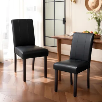 Dining Chairs Set of 6, Leather Parson Dining Room Chairs, Modern High-End Kitchen Side Chairs for Bedroom, Living Room 6