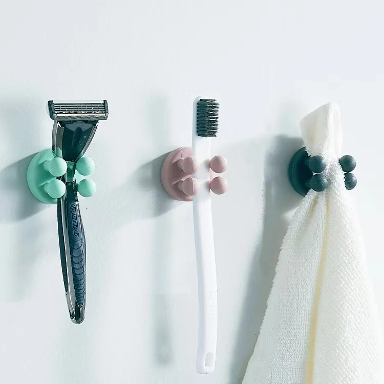 Description Picture 5 of item1Pcs Self Adhesive Silicone Hook Seamless Bathroom Kitchen Wall Door Hangers Punch-Free Hooks Key Holder Towel Rack Storage Hook