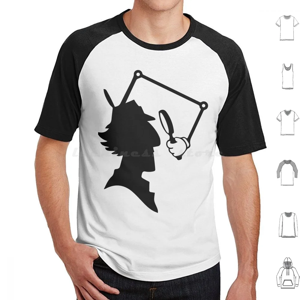 Ispettore Gadget Silhouette T Shirt Big Size 100% Cotone Ispettore Gadget Silhouette Gadget Man Dr Claw Detective Profile Smart