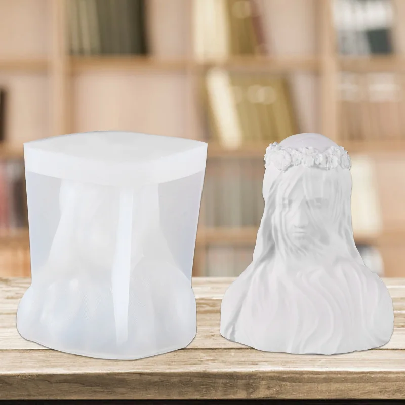 

Veiled Woman Candle Silicone Mold DIY Handmade Aromatherapy Candle Plaster Ornaments Soap Making Tool Reusable Silicone Mold
