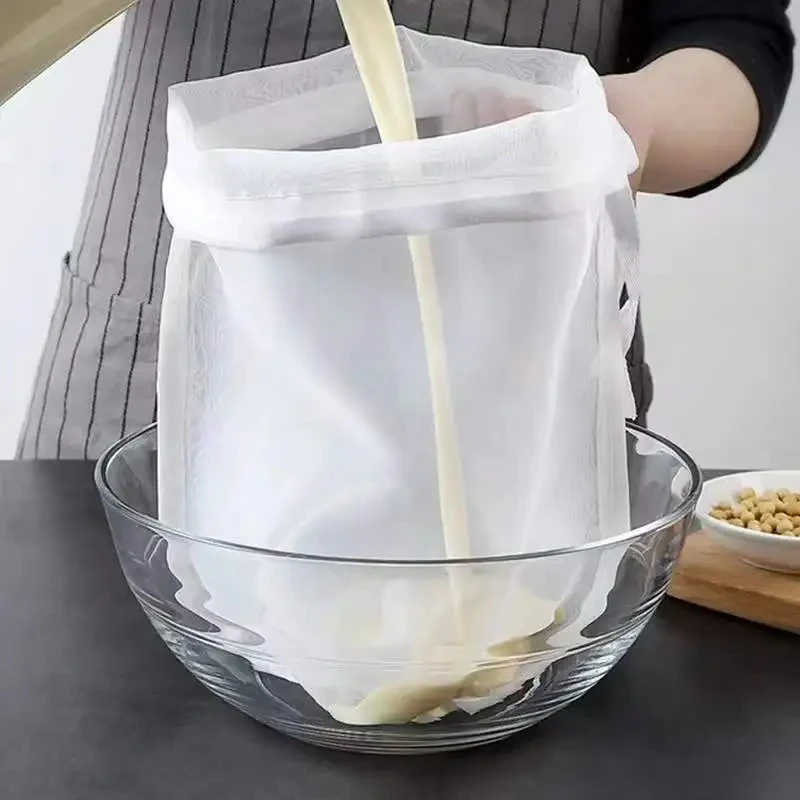 Food Strainer Bag Nylon Filter Bags Gauze Ultra Fine Kitchen Household Juice Wine Filter Bags Dregs Separator Ultra Dense Leakage food strainer bag