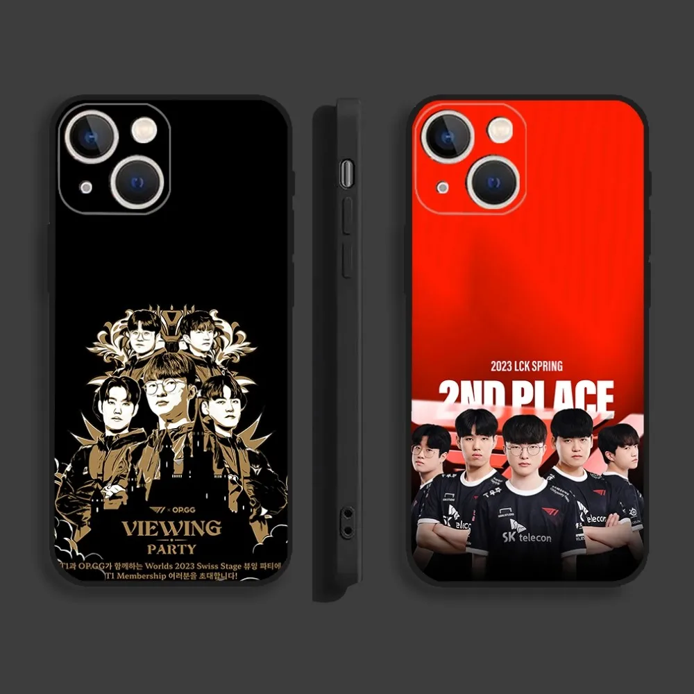 2023 T1 Team L-Lols Lpl Custodia Per Telefono Per Iphone15,14,13,12,11,Pro,Max,Plus,Mini,X,Xs,Xr,8,7,6,S,Plus,Se Custodia Morbida Nera
