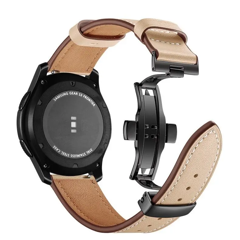 Elegant Leather Adjustable Bracelet Band with Metal Buckle