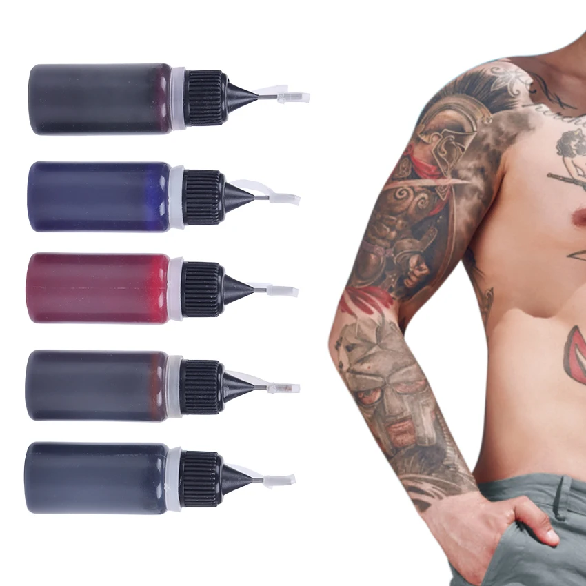 Temporary Tattoo Ink 10ml Liquid Tattoo Paste Black Brown Red Tattoo  Pigment Half Permanent Tattoo Paints DIY Body Art Paint
