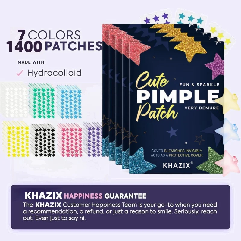 1400 pieces of Multi-color Star Acne Patches,Pimples Patches,Facial Acne Patches,Concealer Acne Patches,Ultra-thin
