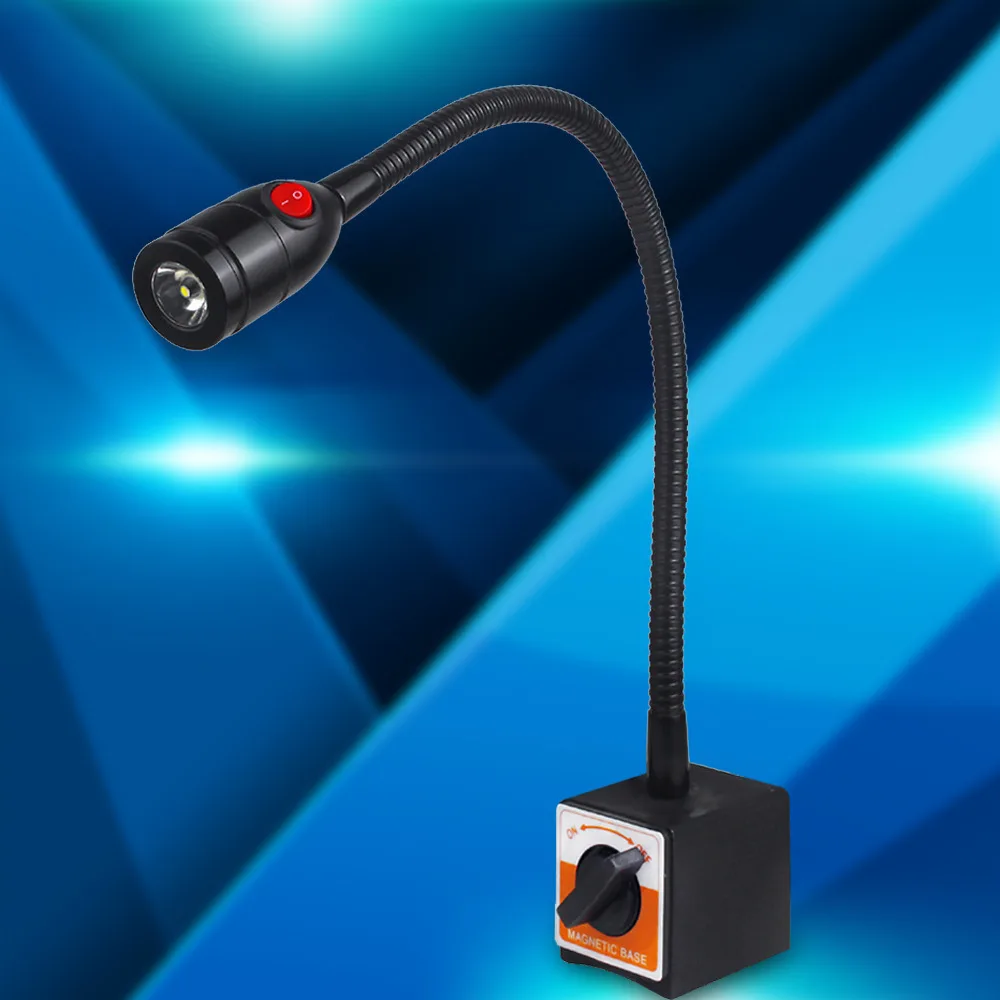 LED Work Light Industrial Lighting Flexible Gooseneck Magnetic Base Linear Shape CNC Milling Machine Professional Lamp 1W 110V