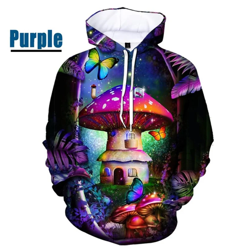 

3D Plant Mushroom Print Hoodies For Men Kid Fashion Streetwear Hooded Sweatshirts Unisex Winter Pullovers Harajuku Clothing Top