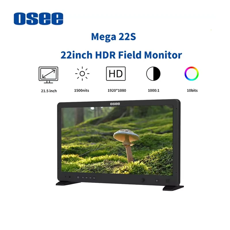OSEE Mega 22S Roduction Monitor 22inch HDMI 3G-SDI HDR Ultra Bright Field Sunhood Battery Plate with 10 Bit IPS Panel