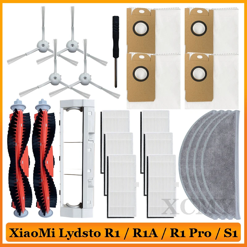 

Main / Side Brush HEPA Filter Mop Cloth Dust Box Dust Bag For XiaoMi Lydsto R1 / R1A / R1 Pro / S1 Robot Vacuum Cleaner Parts