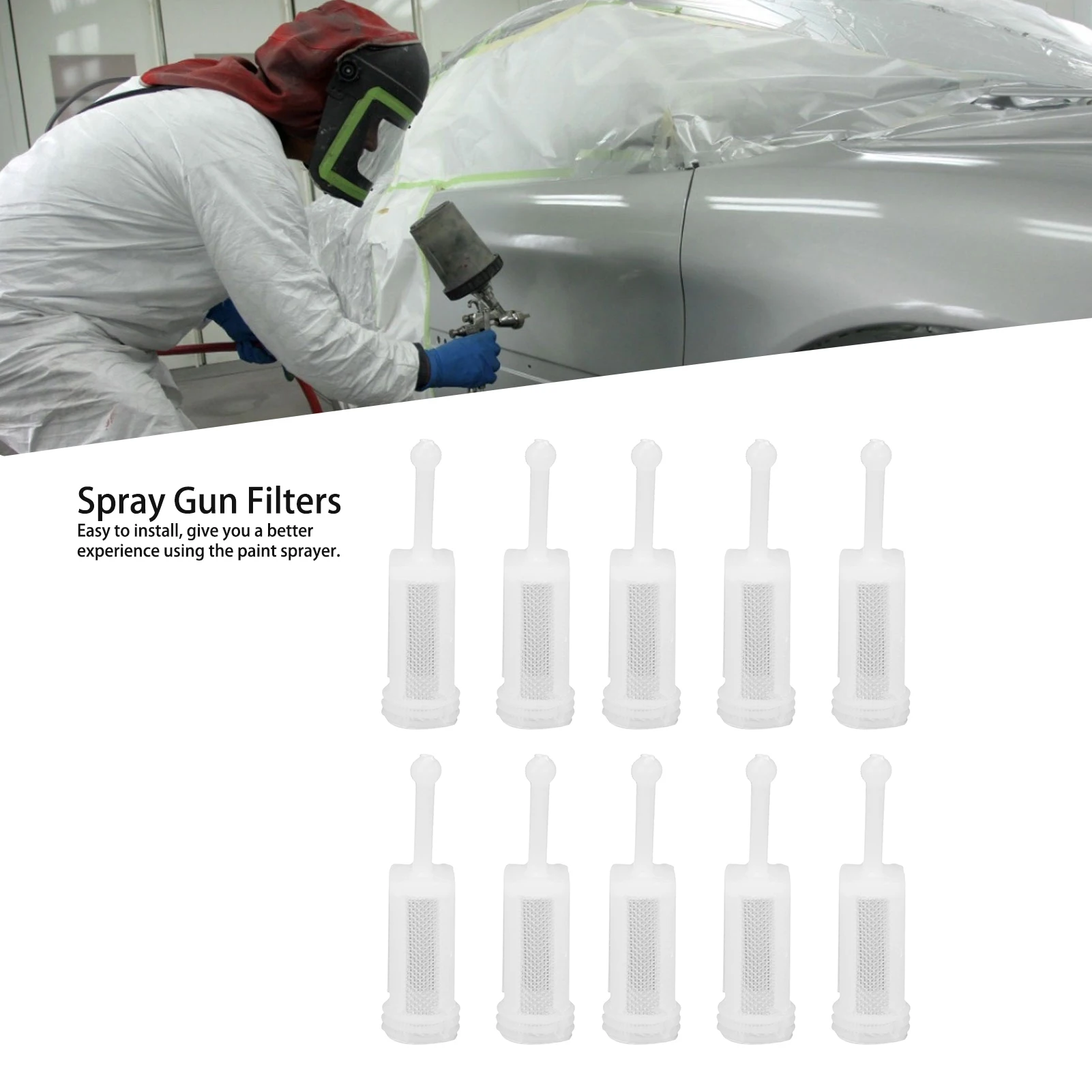 Spray Gun Filters Nylon Fine Mesh Car Paint Spray Gun Filter Strainer for Paint Sprayers Filter Sprayer