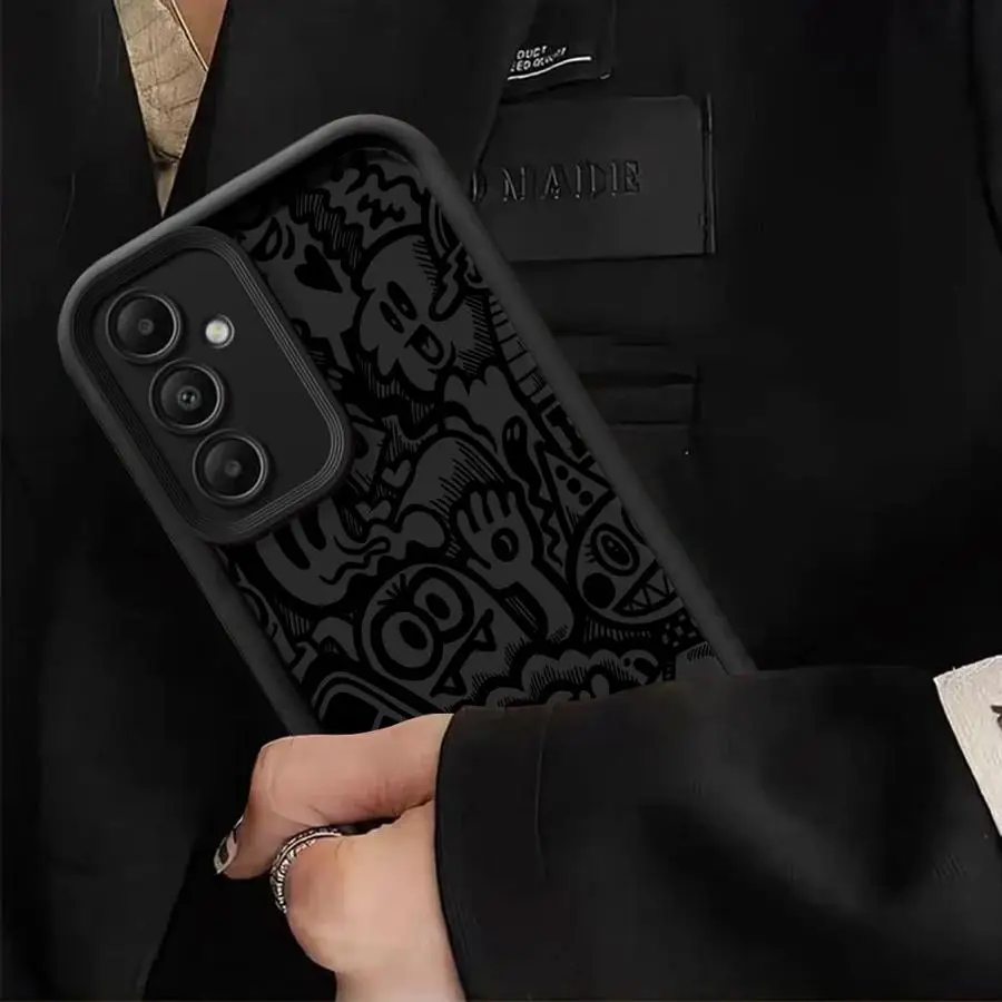 Urban Graffiti Black Soft Cover Phone Case