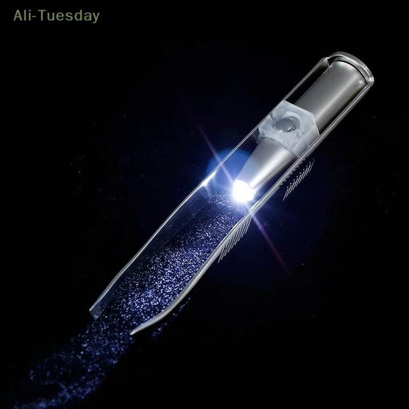 

1 шт. светодиодный инструмент для макияжа из нержавеющей стали, пинцет для удаления волос бровей