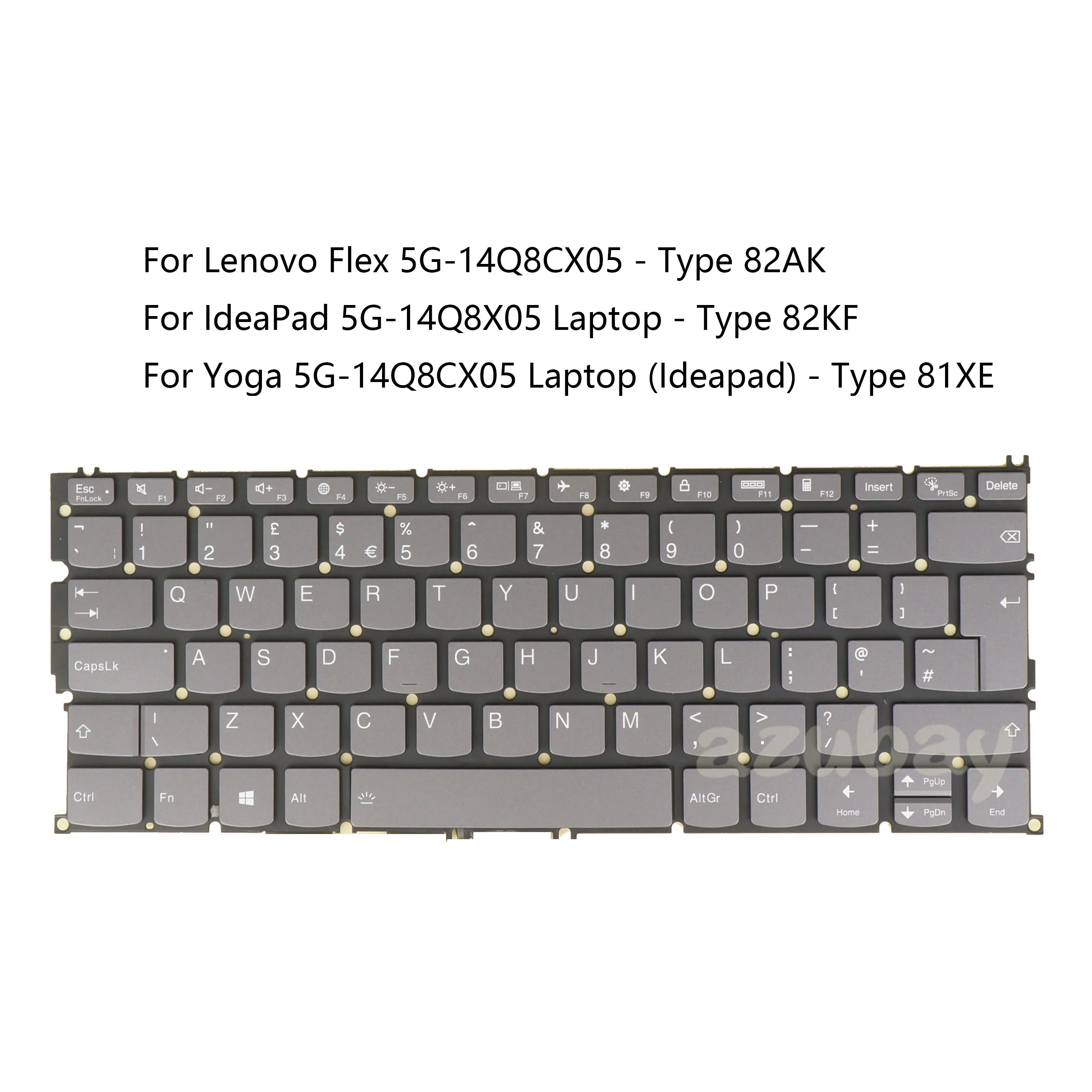 Teclado do Portátil do Reino Unido para Lenovo Ideapad 5g14q8x05 82kf Flex Yoga 5g-14q8cx05 82ak 81xe Retroiluminado