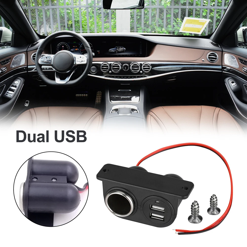 

1pac USB Charger 12v Power Socket Dual Car Charger For DC 12V Car Motorcycle Boat Boat Truck ATV RV New USB Charger Adapter