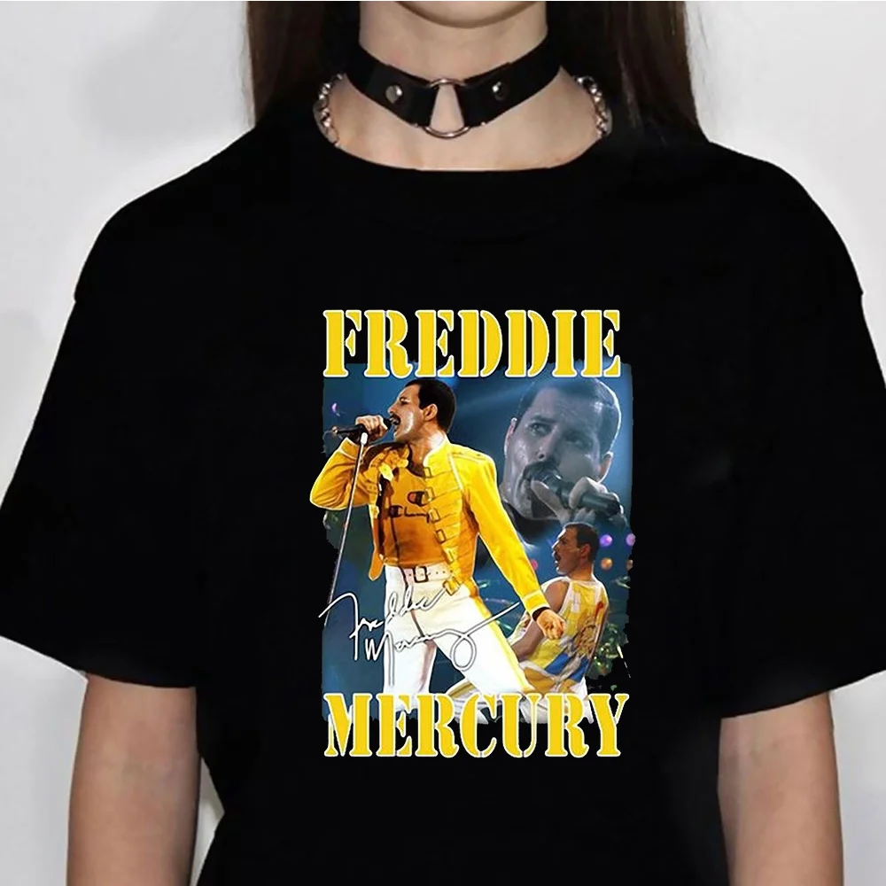 Freddie Mercury Queen Band t-shirts women haruku designer anime tshirt female y2k clothing913_voghion.com
