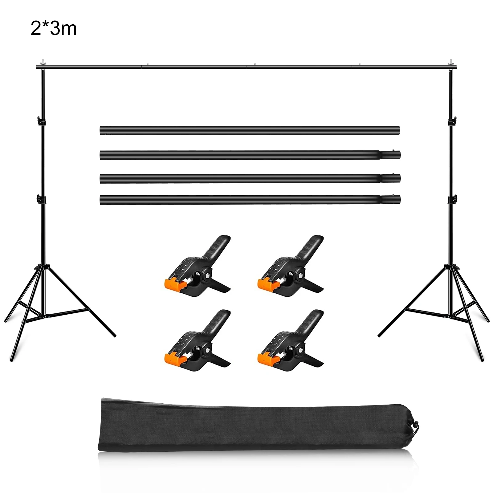 

PULUZ 2 x 3m 2 x 2m Photo Studio Background Support Stand Backdrop Crossbar Bracket Background Support System Holder