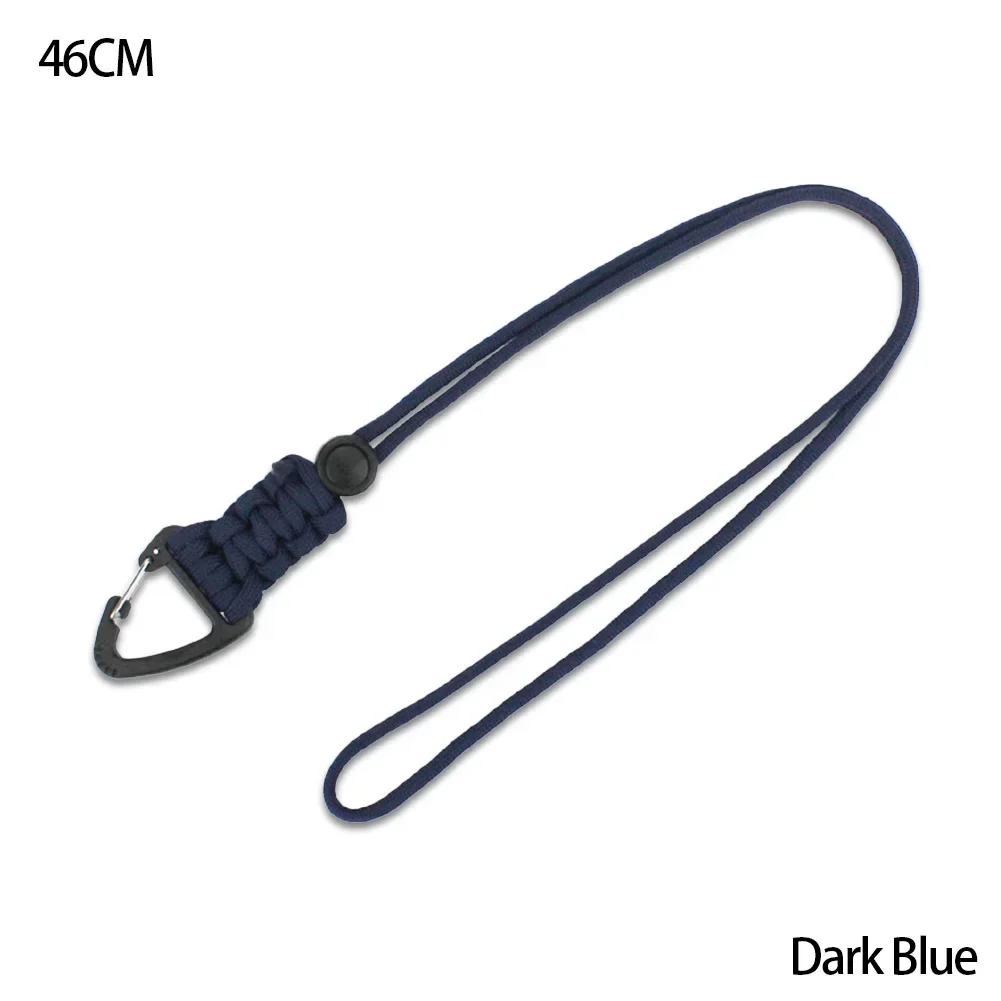Braided Nylon Paracord Keychain with Metal Triangle Buckle and Carabiner