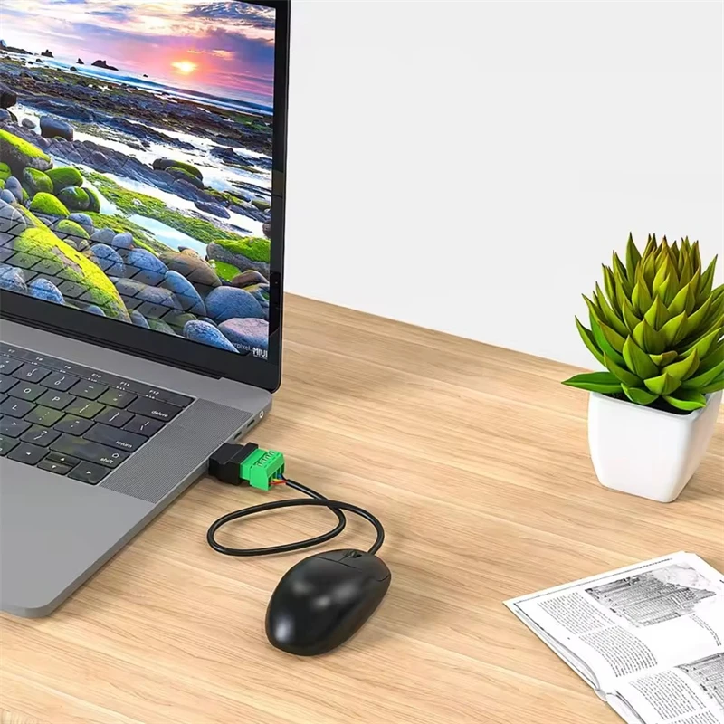 USB 2.0 Type A Plug and Play Connector with 4-Pin Screw Terminal
