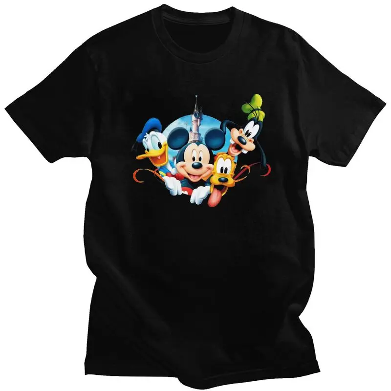 Bello Topolino Pluto Minnie Goofy Donald Duck T Shirt Uomo T-Shirt In Cotone A Maniche Corte T-Shirt Estiva Maglietta Grafica