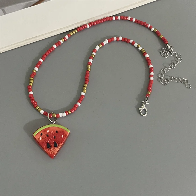 Various Fruit Pendant Necklace for Girl Women Handmade