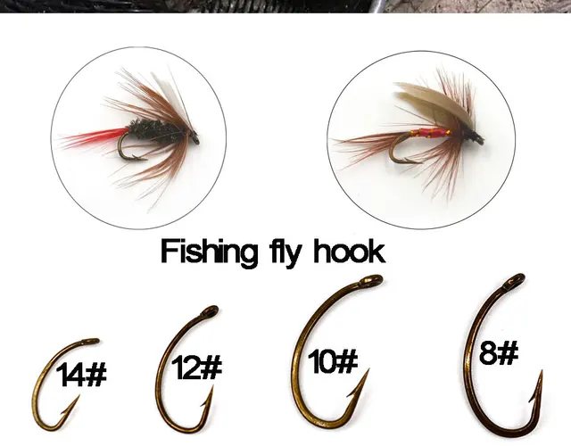 100PCS Fishing Fly Hook Nymph Scud Midge Caddis Fly Tying Hooks