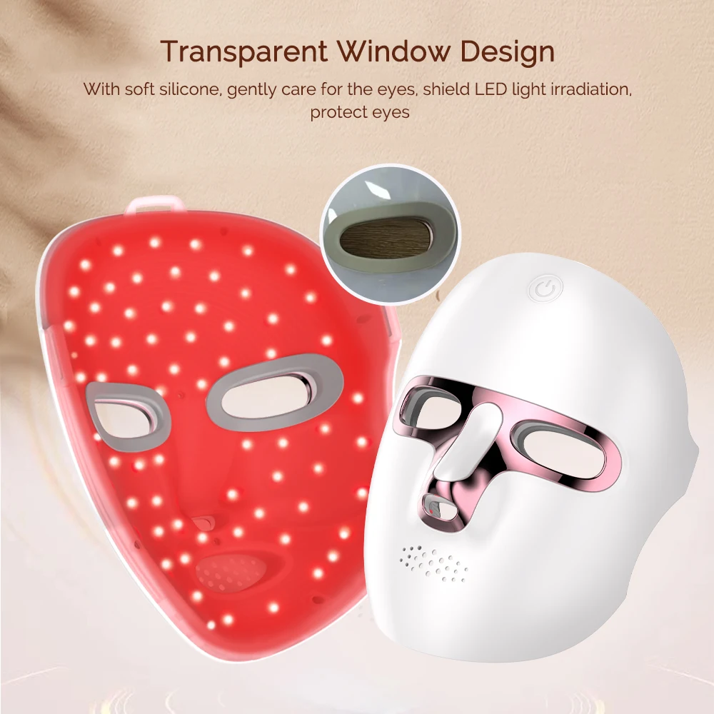 Facial LED Mask 7 Colors Face Skin Care Mask Anti Acne Therapy Skin Rejuvenation Repair Skin Brightening Wireless Use