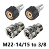 Pressure Washer Adapter Set M22 Metric Male Thread Fittings M22 14mm to 3/8 Quick Connect Stainless Steel Quick Disconnect Kit 1