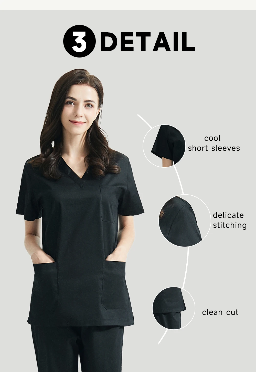 High Quality V-neck Scrub Tops Beauty Salon Nursing Elastic Waist Pants Unisex Breathable Surgery Uniform Medical Accessories