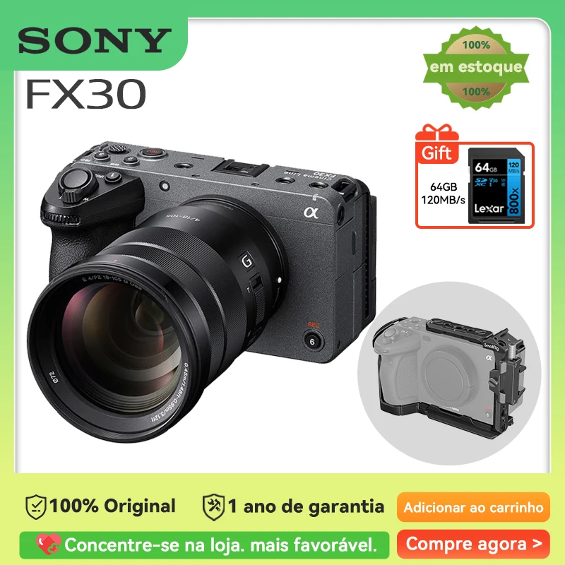 Sony FX30 Cinema Line Camera Super 35 APS-C Mirrorless Camera Professional Compact Digital Camera for Photography 4K HDR 120p