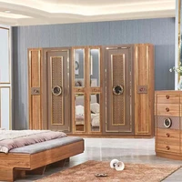 Meubles de chambre à coucher modernes, ensemble de chambre King, lit en bois Royal turc, couleur bois 5