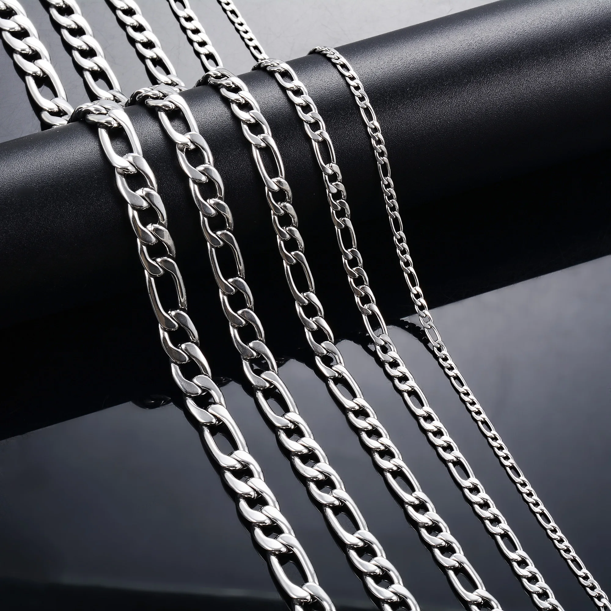 Collana Catena Figaro In Acciaio Inox Argento Per Donna E - Foto 8