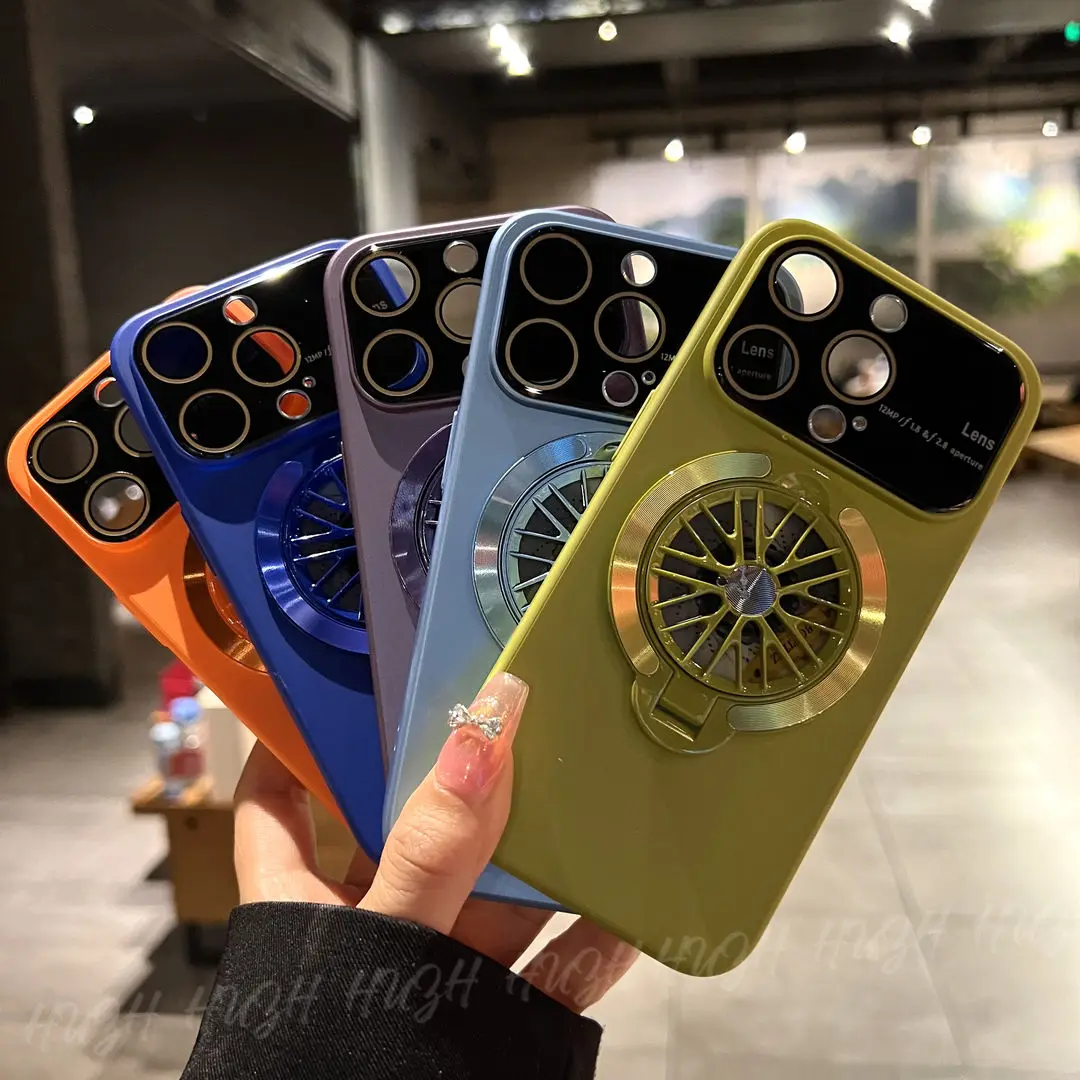 

15promax Rotating Spiral Magnetic Stand iPhone 14 Case 13 Frosted 12 Simple Premium 11 15promax 14promax 13promax 12promax 11pro