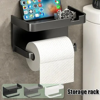 Wall-Mounted Toilet Paper Holder & Storage Rack – Multipurpose Bathroom & Kitchen Organizer 1