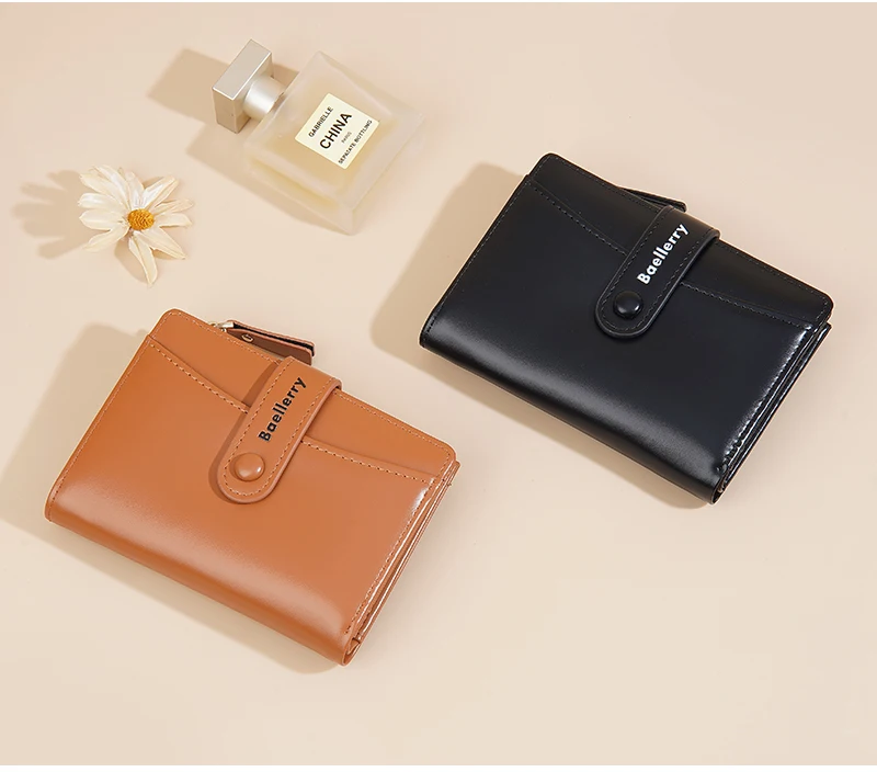 Neue Einfache Kurze Frauen Brieftasche Luxus Marke Karte Halter Weibliche Geldbörsen Zipper Karte Taschen Foto Halter Weiche Brieftaschen Für Mädchen – Detail 9