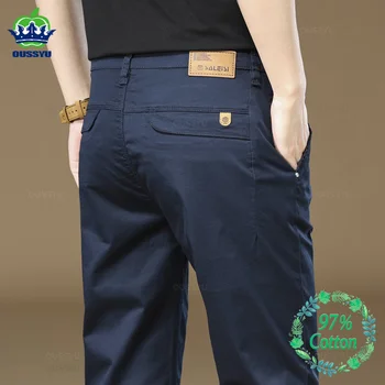 2025 Nuovi Pantaloni da uomo 97% Cotone Tinta unita Abbigliamento da lavoro Pantaloni casual Larghi Coreano Y2k Abbigliamento Jogger Pantaloni cargo Maschile Big Size 40 1