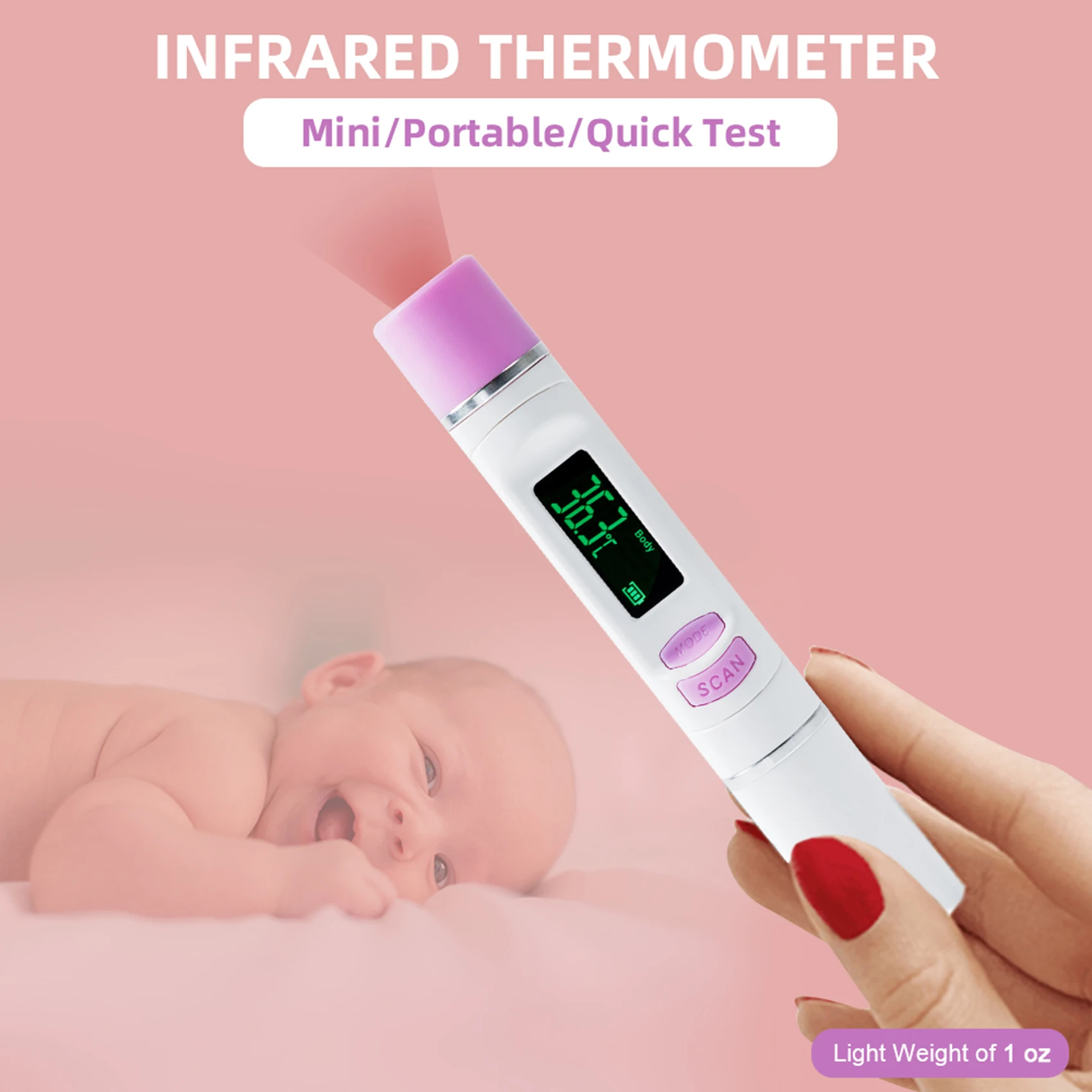 Digital thermometer infrared Mini Portable Infrared Thermometer Non-Contact 1S Quick Measurement digital thermometer