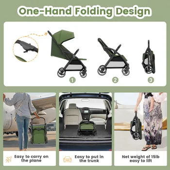 High View Portable Baby Stroller Compact Lightweight Travel Stroller for Babies & Toddlers With 360°Swivel Seat 2