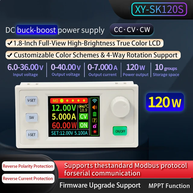 SK120S Digital Voltage Step-Up/Step-Down Module Adjustable Regulated Power Supply Module Solar Charging Module