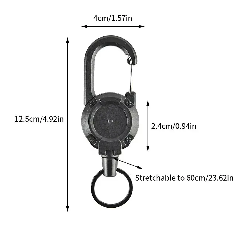 Outdoor Automatic Retractable Wire Rope Reel Retractable Key Chain Steel Cable Key Ring Keychain Tool