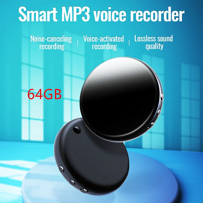 Voice Recorder Mini Digital Voice Control 64GB Intelligent Voice Activated HD Noise Reduction Magnetic